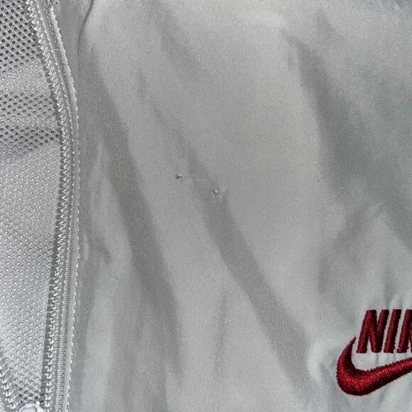 Nike Sportswear Retro White Red Stripe Arms Full Zip Athletic Jacket Women’s Lar - Picture 4 of 16